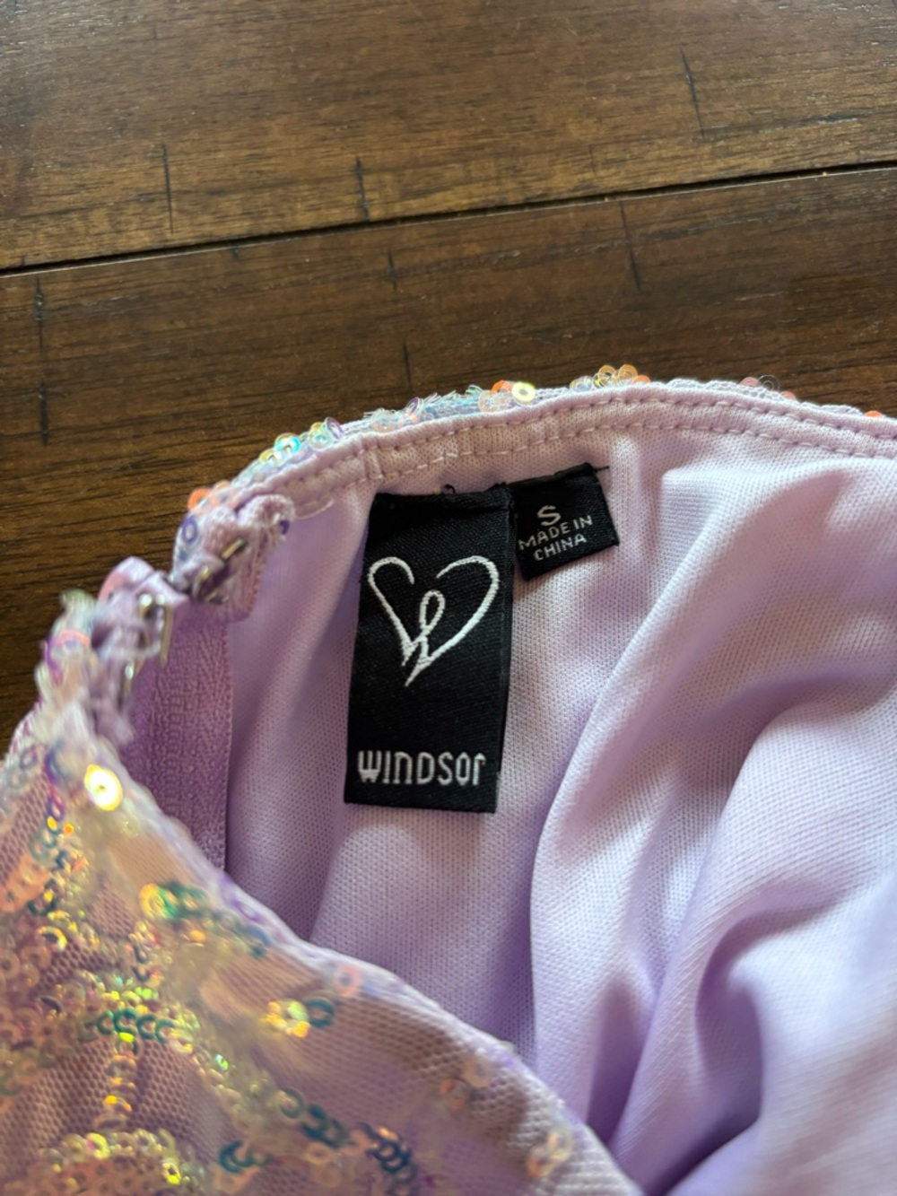 Windsor Lavender Sequin Beaded Dress - Picture 4 of 5